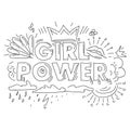 Girl power vector. Woman motivational slogan.