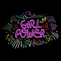 Girl power vector. Woman motivational slogan.