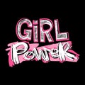 Girl powerfeminism slogan with hand lettering drawn motivation p