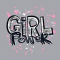 Girl powerfeminism slogan with hand lettering drawn motivation p