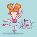 Girl practice ballet to elegant preformer Royalty Free Stock Photo