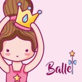 Girl practice ballet to elegant preformer Royalty Free Stock Photo