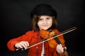 Girl practicing the violin