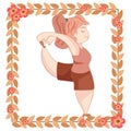 girl practicing yoga in lord of the dance pose. Vector illustration decorative design Royalty Free Stock Photo