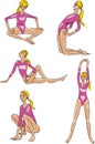 Girl practising exercises