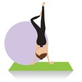 girl practising yoga in handstand pose. Vector illustration decorative design Royalty Free Stock Photo