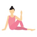 Girl practising yoga in sage pose. Vector illustration decorative design
