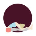 girl practising yoga in seated forward bend pose. Vector illustration decorative design