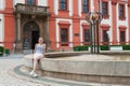 Girl in Prague Troja Castle Royalty Free Stock Photo