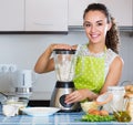 Girl preparing chicken pate