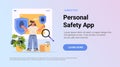 girl programmer using computer app to develop new security system personal safety application with two factor