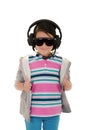 Girl with protective equipment and ear protection Royalty Free Stock Photo