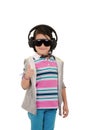 Girl with protective equipment and ear protection Royalty Free Stock Photo