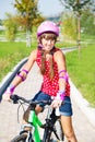 Girl in protective helmet Royalty Free Stock Photo