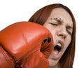 Girl punched in the face Royalty Free Stock Photo