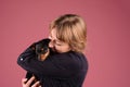 girl with puppy Royalty Free Stock Photo