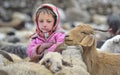 Girl with a purple jacket from Upper Shimshal village Royalty Free Stock Photo