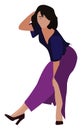 Girl with purple skirt, illustration, vector