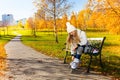 Girl putting on roller skates Royalty Free Stock Photo