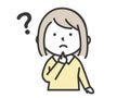 A girl with a questioning expression with a question mark on her head