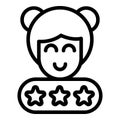 Girl quiz icon outline vector. Ask test Royalty Free Stock Photo