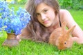 Girl with rabbit Royalty Free Stock Photo