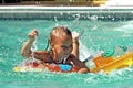 Girl racing in pool