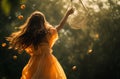 Girl Reaching for Oranges in Sunlight