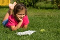 Girl reading a book Royalty Free Stock Photo