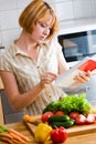 Girl reads a cookbook