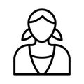 Girl reception vector thin line icon