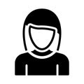 Girl reception vector glyph flat icon