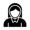 Girl reception vector glyph flat icon