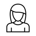 Girl reception vector thin line icon