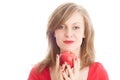 Girl with an red apple