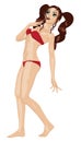 Girl in red bikini Royalty Free Stock Photo