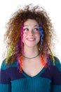 Girl with red curly hair and smile