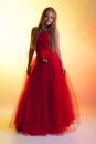 Girl in red dress Royalty Free Stock Photo