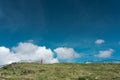 Girl in red dress at birÃÂ³w limestone hill