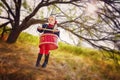 Girl with red drum Royalty Free Stock Photo