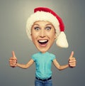 Girl in red hat showing thumbs up Royalty Free Stock Photo