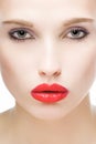 Girl with red lips