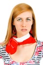 Girl in red neckerchiefs Royalty Free Stock Photo