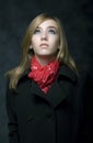 Girl with Red Scarf