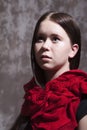 Girl with red scarf Royalty Free Stock Photo