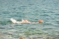 Girl refreshing in water Royalty Free Stock Photo