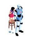 Girl Repairing Robot Composition