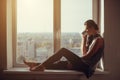 Girl resting and thinking at home Royalty Free Stock Photo