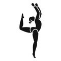 Girl rhythmic gymnastics icon, simple style Royalty Free Stock Photo