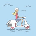 Girl Ride Electrical Scooter Retro Electric Transport